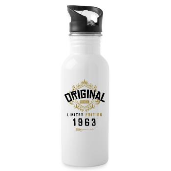 1963 limited edition Geburtstag - Trinkflasche mit integriertem Trinkhalm - Weiß - Rechts