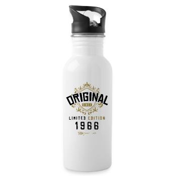 1966 limited edition Geburtstag - Trinkflasche mit integriertem Trinkhalm - Weiß - Rechts