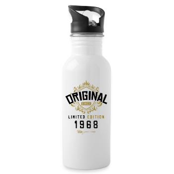 1968 limited edition Geburtstag - Trinkflasche mit integriertem Trinkhalm - Weiß - Rechts
