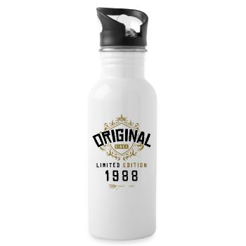1988 limited edition birthday - Water bottle with straw - white - Right