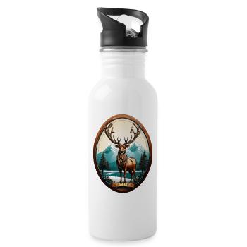 Reindeer - Water bottle with straw - white - Right