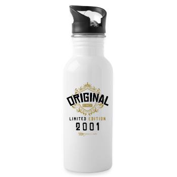 2001 limited edition birthday - Water bottle with straw - white - Right
