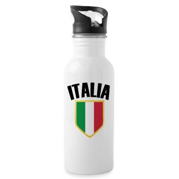 Italia - Drapeau de l’Italie - Gourde avec paille intégrée - blanc - Droite