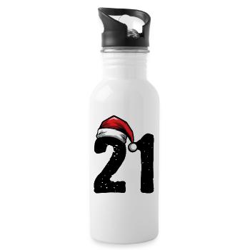 21 Numéro Noël - Gourde avec paille intégrée - blanc - Droite