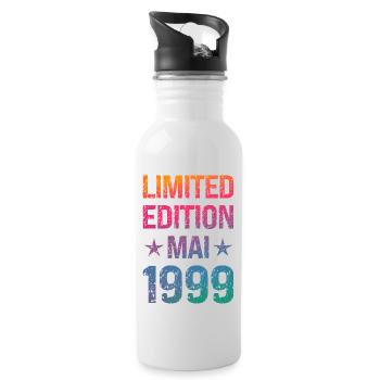 Limited Edition 25 Geburtstag Party Jahrgang 1999 - Trinkflasche mit integriertem Trinkhalm - Weiß - Rechts