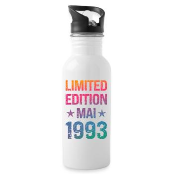 Limited Edition Birthday Party Vintage 1993 - Water bottle with straw - white - Right