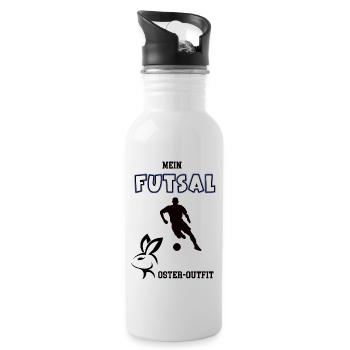 Futsal Frohe Ostern Futsaler Oster Outfit Spieler - Trinkflasche mit integriertem Trinkhalm - Weiß - Rechts