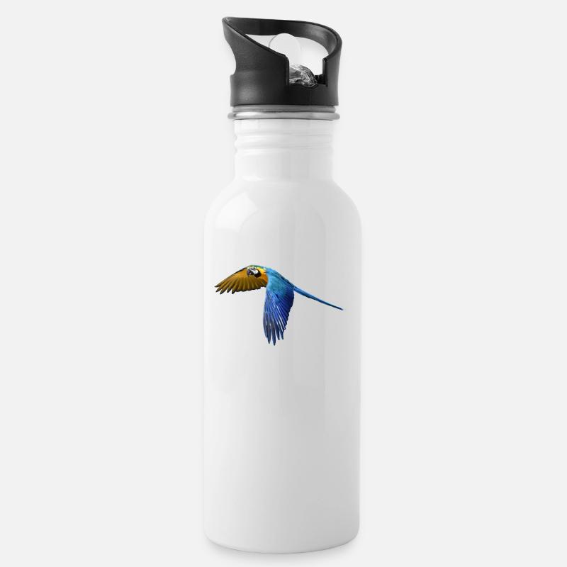 perroquet perroquet oiseau vogel2 - Gourde avec paille intégrée - blanc