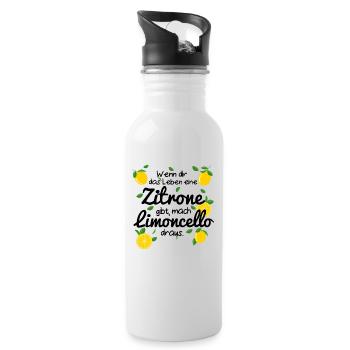 Limoncello Zitronen Italien Tequila Lemon Geschenk - Trinkflasche mit integriertem Trinkhalm - Weiß - Rechts