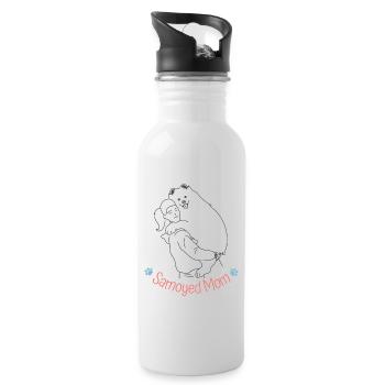 Maman samoyed - Gourde avec paille intégrée - blanc - Droite