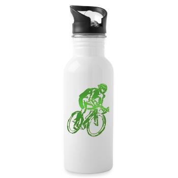 Radfahrer Radfahren BMX Fahrrad Sport Mountainbiken Hobby - Trinkflasche mit integriertem Trinkhalm - Weiß - Rechts