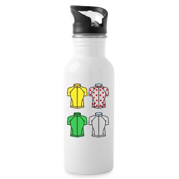 jersey the tour race cycling bike france - Water bottle with straw - white - Right