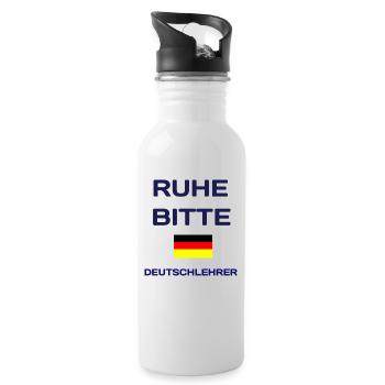 Cadeau pour prof d'allemand - Gourde avec paille intégrée - blanc - Droite