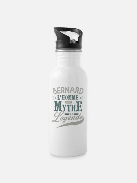 Bernard l homme le mythe la légende humour prénom - Gourde avec paille intégrée - blanc