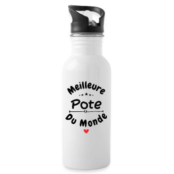 Meilleure pote du monde - Gourde avec paille intégrée - blanc - Droite