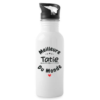 Meilleure tatie du monde - Gourde avec paille intégrée - blanc - Droite