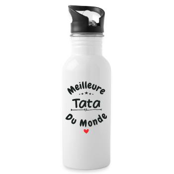 La meilleure tata - Gourde avec paille intégrée - blanc - Droite