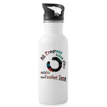 all progress enso dark Kopie - Trinkflasche mit integriertem Trinkhalm - Weiß - Rechts