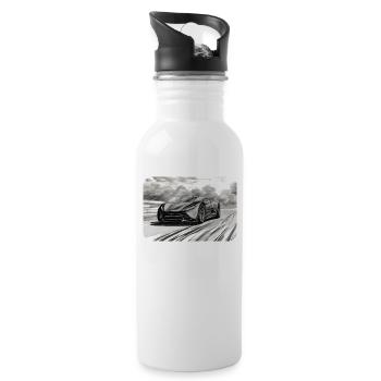 Sportwagen adrenalin - Trinkflasche mit integriertem Trinkhalm - Weiß - Rechts