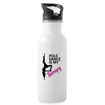 Poledance Therapy - Trinkflasche mit integriertem Trinkhalm - Weiß - Rechts