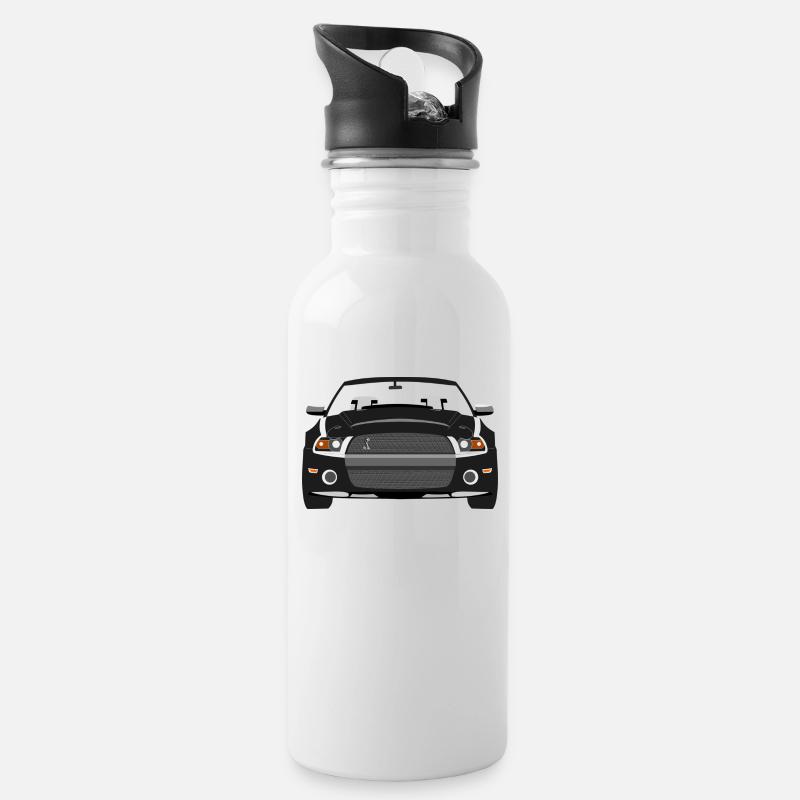 voiture - Gourde avec paille intégrée - blanc