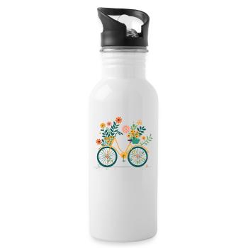 Sweet Adventure Flower Wheel Tour 6 - Water bottle with straw - white - Right