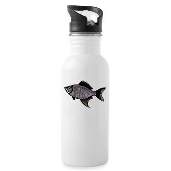 Roter Trommler Fisch (Redfish) - Trinkflasche mit integriertem Trinkhalm - Weiß - Rechts