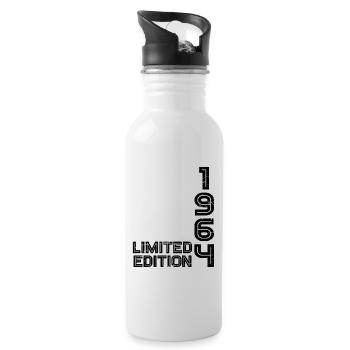 60th Birthday 1964 Year of Birth Limited Edition - Water bottle with straw - white - Right