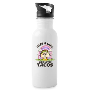 Taco - Water bottle with straw - white - Right