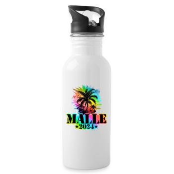Malle 2024 Urlaub Bunt - Trinkflasche mit integriertem Trinkhalm - Weiß - Rechts