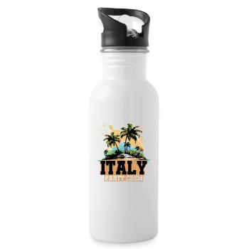 Vacances de l’équipage de fête en Italie - Gourde avec paille intégrée - blanc - Droite