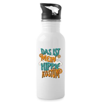 Hippie Kostüm - Trinkflasche mit integriertem Trinkhalm - Weiß - Rechts