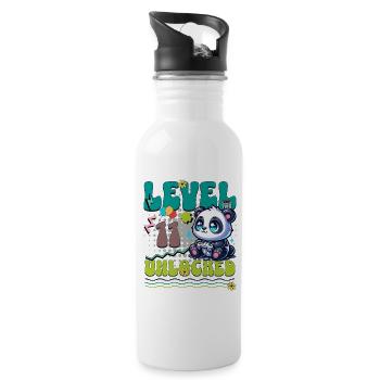 11th Birthday Level Unlocked Gaming Panda - Water bottle with straw - white - Right