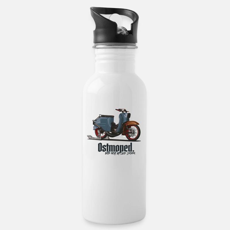 Schwalbe Tuning (grau) // Illustration - Trinkflasche mit integriertem Trinkhalm - Weiß