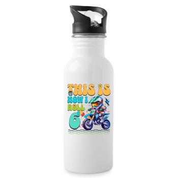6e anniversaire de motocross - Gourde avec paille intégrée - blanc - Droite