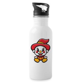 Halloween Clown Süß Baby - Trinkflasche mit integriertem Trinkhalm - Weiß - Rechts