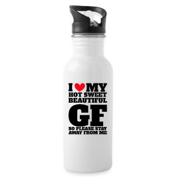 Ich Liebe Meine Freundin Paare Freund Geschenkidee - Trinkflasche mit integriertem Trinkhalm - Weiß - Rechts