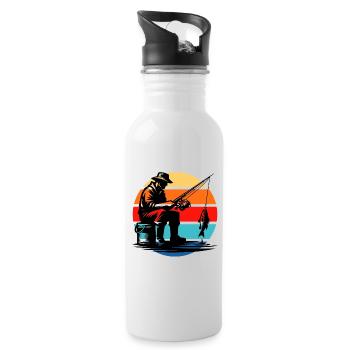 Angler - Water bottle with straw - white - Right