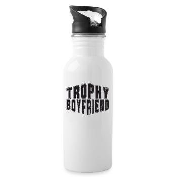 Boyfriend Couples Love Relationship Partner Gift Idea - Water bottle with straw - white - Right
