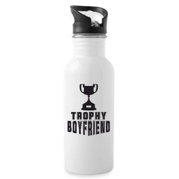 Boyfriend Couples Love Relationship Partner Gift Idea - Water bottle with straw - white - Right