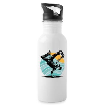 Breakdancing - Water bottle with straw - white - Right