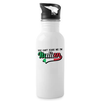 Italiener Italien Lustiger Spruch Geschenkidee - Trinkflasche mit integriertem Trinkhalm - Weiß - Rechts