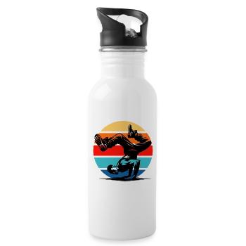 Breakdance - Trinkflasche mit integriertem Trinkhalm - Weiß - Rechts