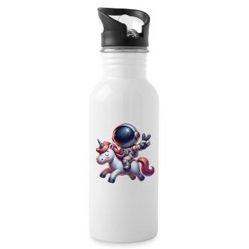 Licorne astronaute - Gourde avec paille intégrée - blanc - Droite