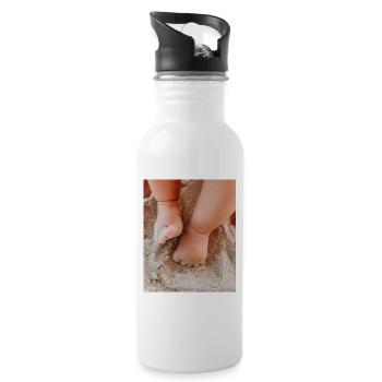 Summer is here! Baby too! - Water bottle with straw - white - Right