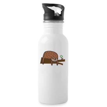 Cute sloth - Water bottle with straw - white - Right