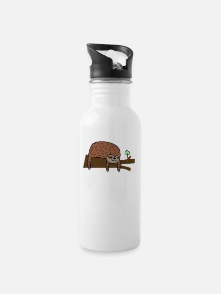 Cute sloth - Water bottle with straw - white