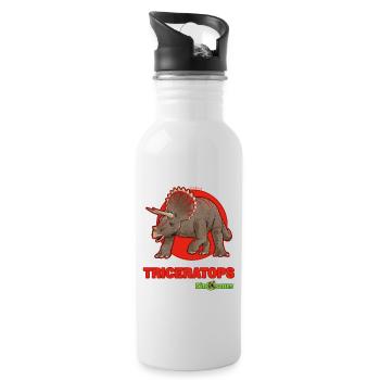 Schleich Dinosaurs Triceratops - Trinkflasche mit integriertem Trinkhalm - Weiß - Rechts