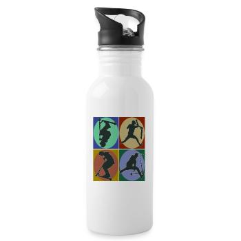 Scooter - Trinkflasche mit integriertem Trinkhalm - Weiß - Rechts