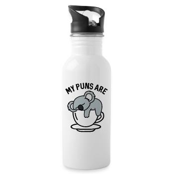 My Puns Are Koala Tea - Water bottle with straw - white - Right